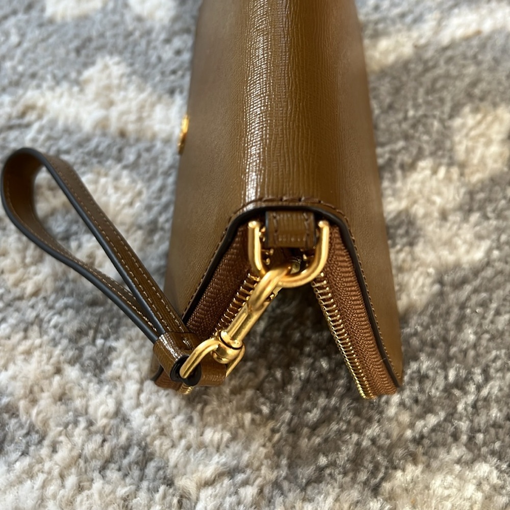 New Tory Burch Robinson Crosshatch Saffino leather Continental Wallet Wristlet - Picture 15 of 15